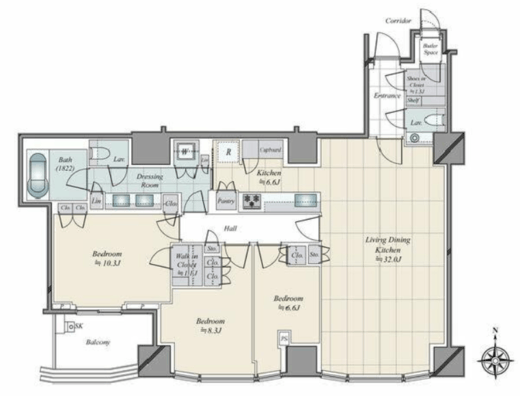 三田ガーデンヒルズ PARK MANSION 2階 間取り図