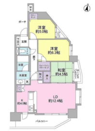 グランカーサ新小岩 603 間取り図