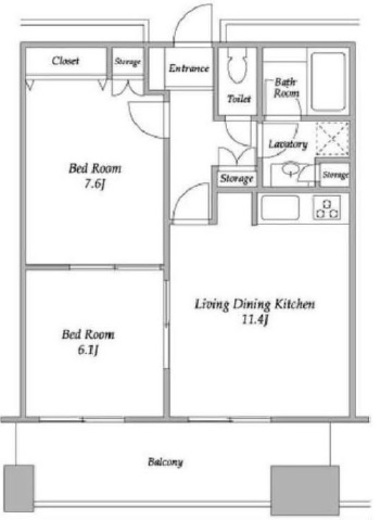 プラザタワー勝どき 3910 間取り図