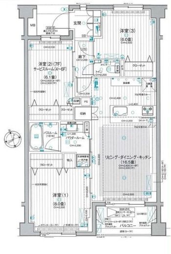 パレステージ山手石川町 5階 間取り図