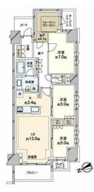 プラウド銀座東レジデンス 3階 間取り図
