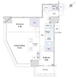 プラウドタワー渋谷 10階 間取り図
