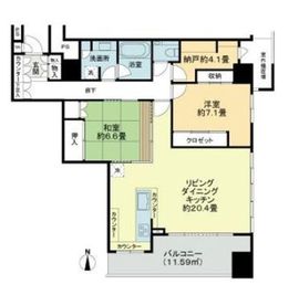 タワーレジデンストーキョー 16階 間取り図