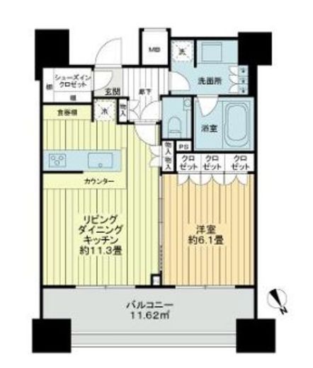 プレシエ横濱馬車道 5階 間取り図