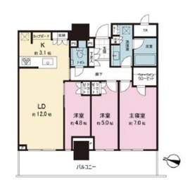 パークタワー西新宿 2602 間取り図