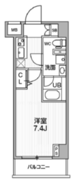 GENOVIA阪東橋skygarden (ジェノヴィア阪東橋スカイガーデン) 2階 間取り図