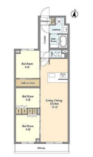 アジールコート練馬中村橋 325 間取り図
