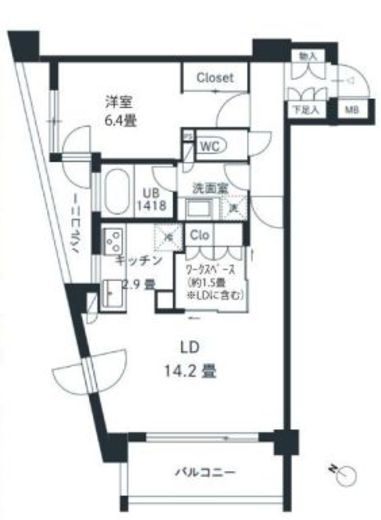 シティハウス代々木参宮橋 3階 間取り図