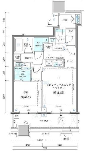 パークタワー勝どきミッド/サウス 3階 間取り図