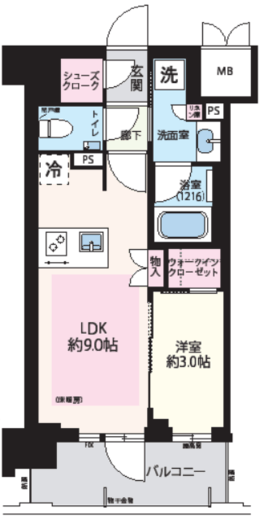 ソルティア武蔵小杉 2階 間取り図