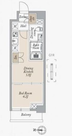 オーキッドレジデンス住吉 401 間取り図