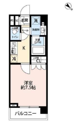 プレール・ドゥーク王子 1階 間取り図