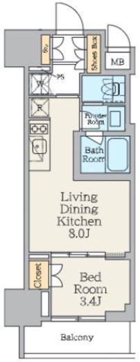 クレストコート池上 602 間取り図