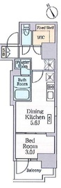 クレストコート門前仲町 403 間取り図