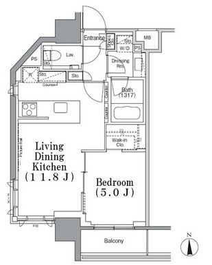 パークハビオ飯田橋 301 間取り図