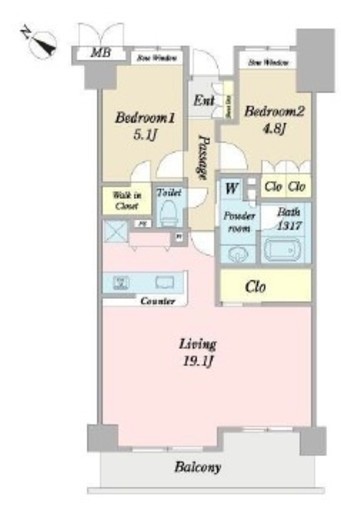 プレシス横浜新杉田 5階 間取り図