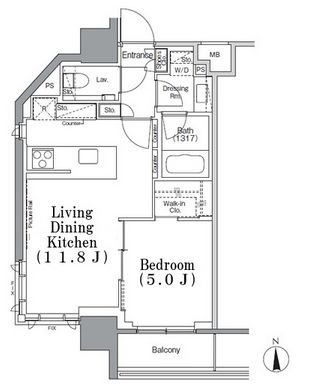 パークハビオ飯田橋 501 間取り図