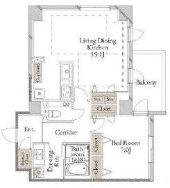 グランフィールド麻布霞町 206 間取り図