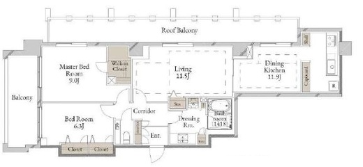 グランフィールド麻布霞町 307 間取り図