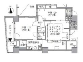アクティ汐留 2312 間取り図
