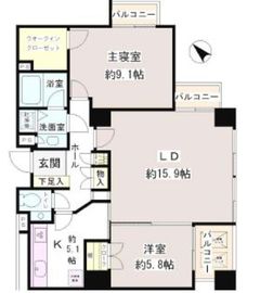 小石川パークタワー 2階 間取り図