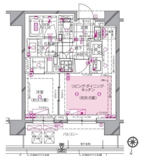 ピアース東北沢 2階 間取り図
