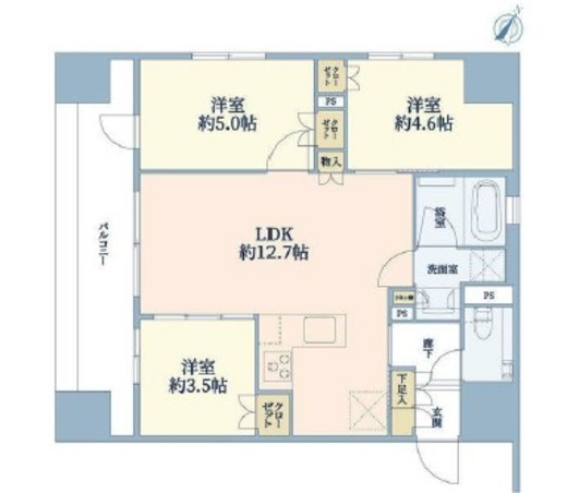 プレシス横浜中央 9階 間取り図