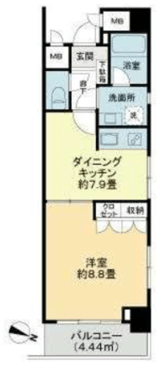 エクセレント三越前 4階 間取り図