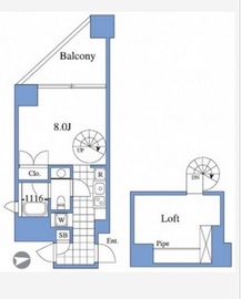 RIZ高輪 206 間取り図