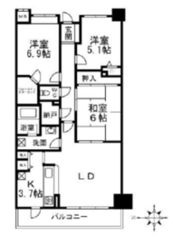サンヴェール国分寺エスタシオン 7階 間取り図