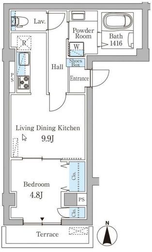 Blommor西麻布 101 間取り図