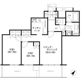 横浜シティタワー馬車道 606 間取り図