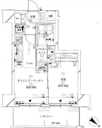ライフレビュー横濱関内パークフロント 11階 間取り図