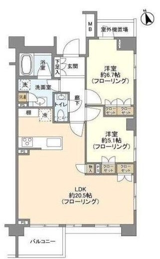 パークハウス西早稲田 2階 間取り図