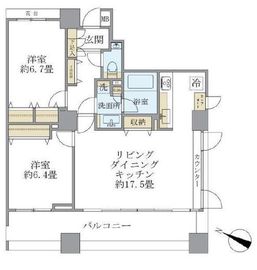 パークホームズ新宿若松町 6階 間取り図