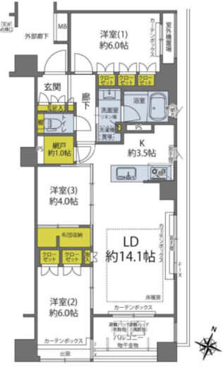 ジオ・イニシア練馬春日町 4階 間取り図