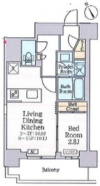 クレストコート門前仲町 801 間取り図
