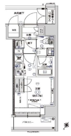 クレストタップ川崎Ⅰ 10階 間取り図