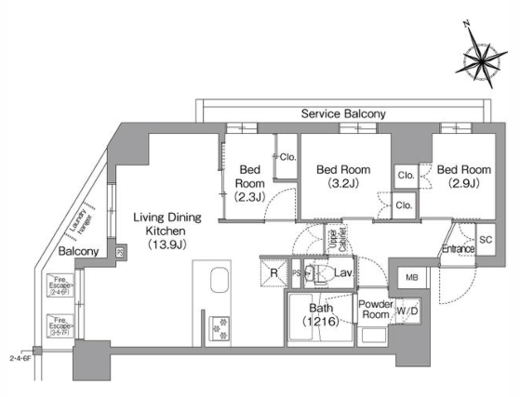 コンフォリア東葛西 401 間取り図