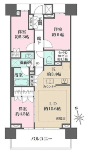 ザ・パークハウス浅草 4階 間取り図
