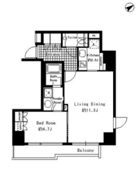 レガーロ新橋 802 間取り図