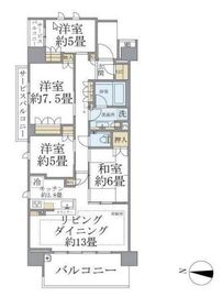 ブリリアシティ横浜磯子 8階 間取り図