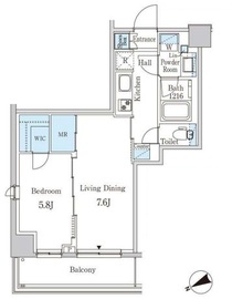パークアクシス下北沢 501 間取り図