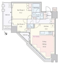 プラウドタワー渋谷 7階 間取り図