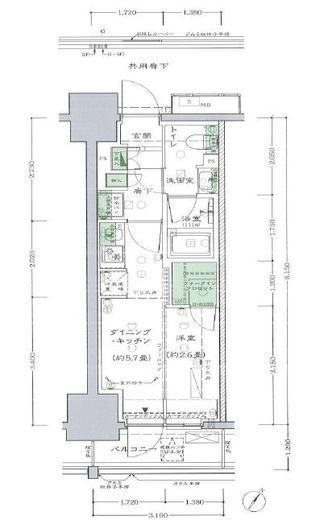 リビオレゾン上野根岸 4階 間取り図