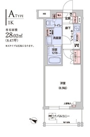 フレアージュ白金台 208 間取り図