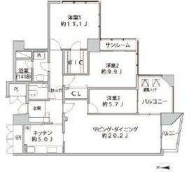 Shibaura Crystal 品川レジデンス 18階 間取り図