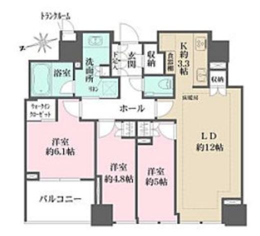 クラッシィタワー新宿御苑 11階 間取り図