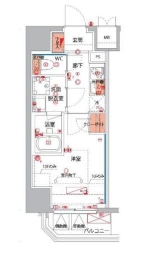 ハーモニーレジデンス横浜大通り公園EIRAKU 404 間取り図
