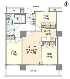 豊洲シエルタワー 2207 間取り図